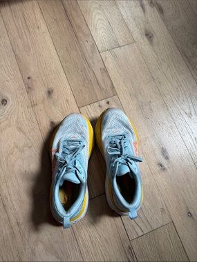 Hoka One One Light Blue and Yellow Women's Running Shoes Bondi